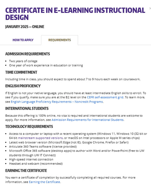 certificate requirements